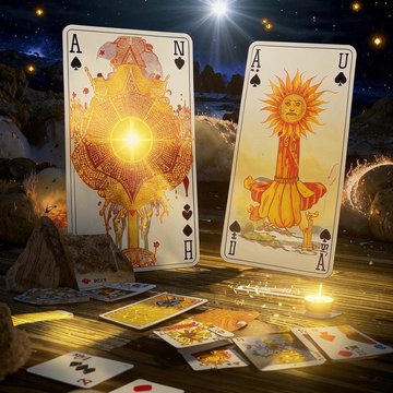 Связь Таро и Игральных Карт: Раскрывая Тайны Карты Солнце и Повешенного Предупреждения